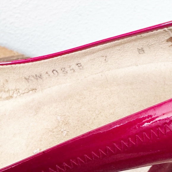 Stuart Weitzman Candle Apple Red Peep-Toe Heels - Picture 9 of 12
